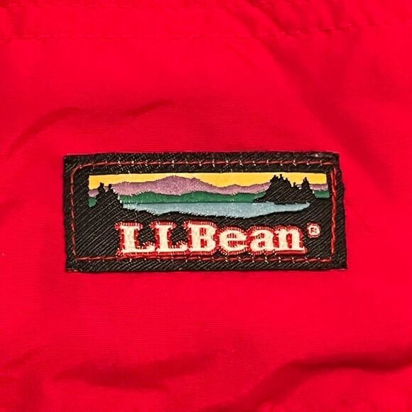 Mens VTG’ 90s L.L. BEAN Red Anorak Windbreaker Jacket / Size Medium - Picture 4 of 6